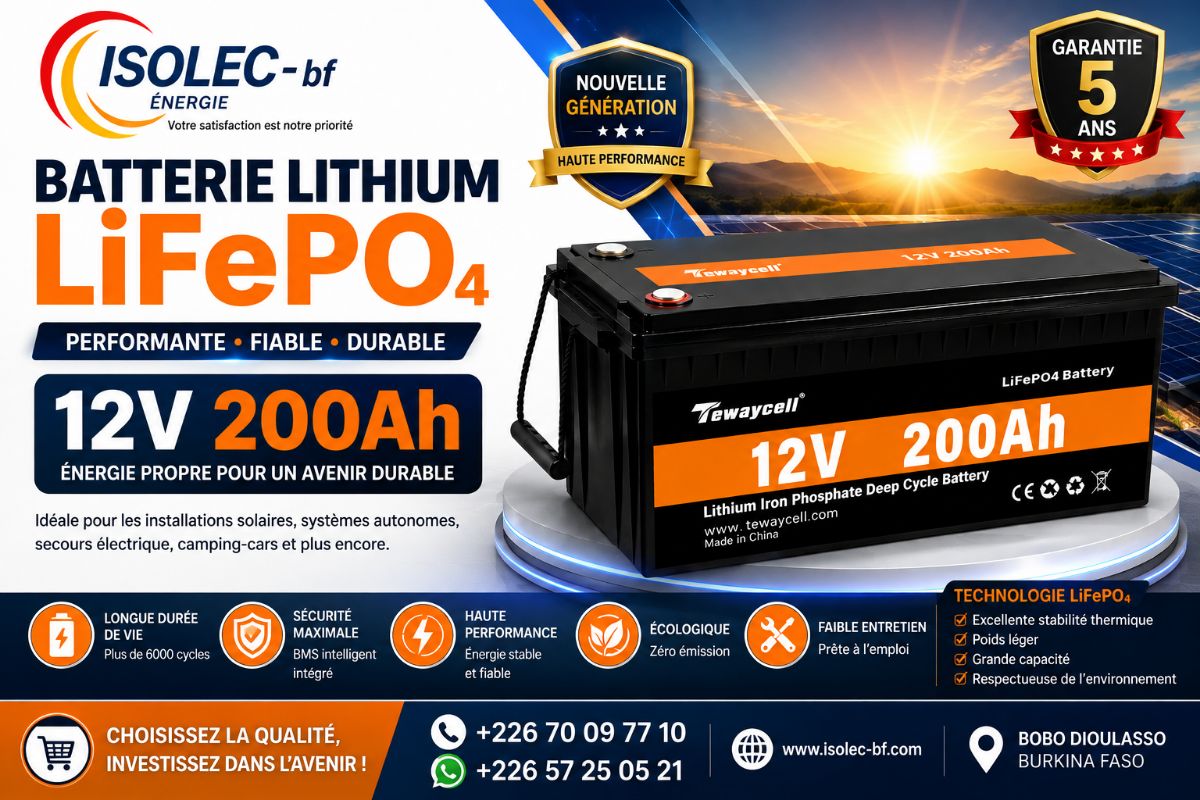 Batterie lithium HWB 12,8V 200Ah