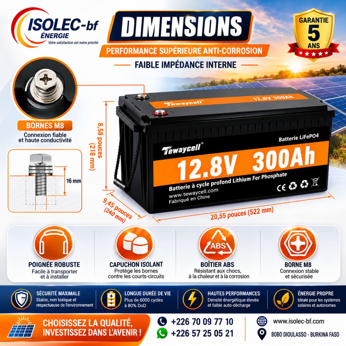Batterie Lithium HWB 12.8V 300Ah 2