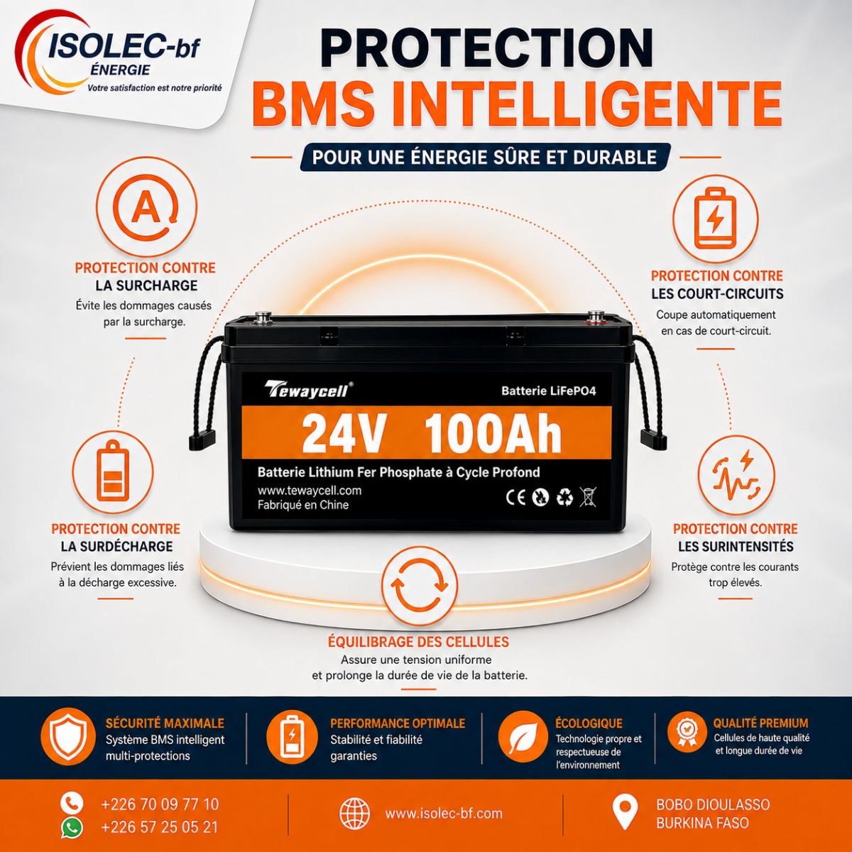 Batterie lithium HWB 25,6V 100Ah