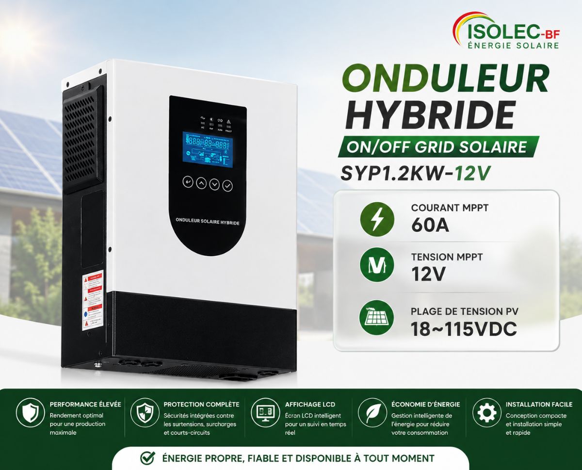 Onduleur hybride SYP1,2KW-12V 