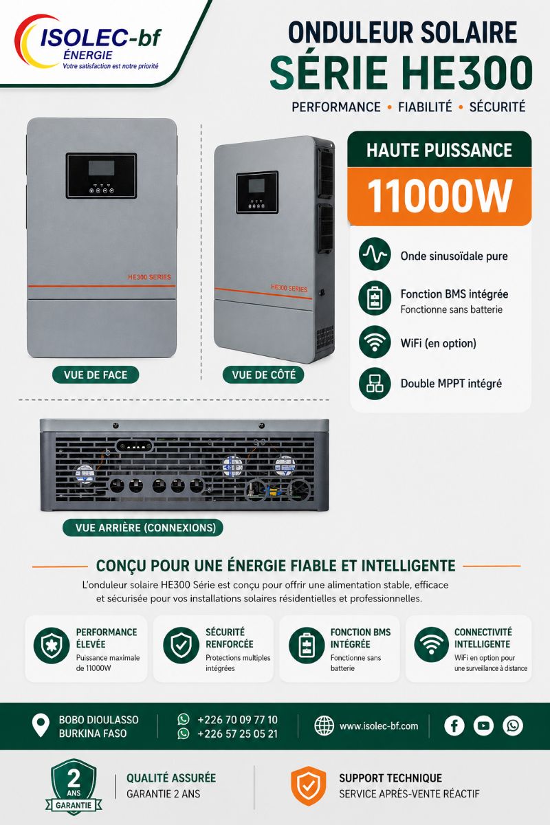 Onduleur hybride HE300-48V 11KW  3