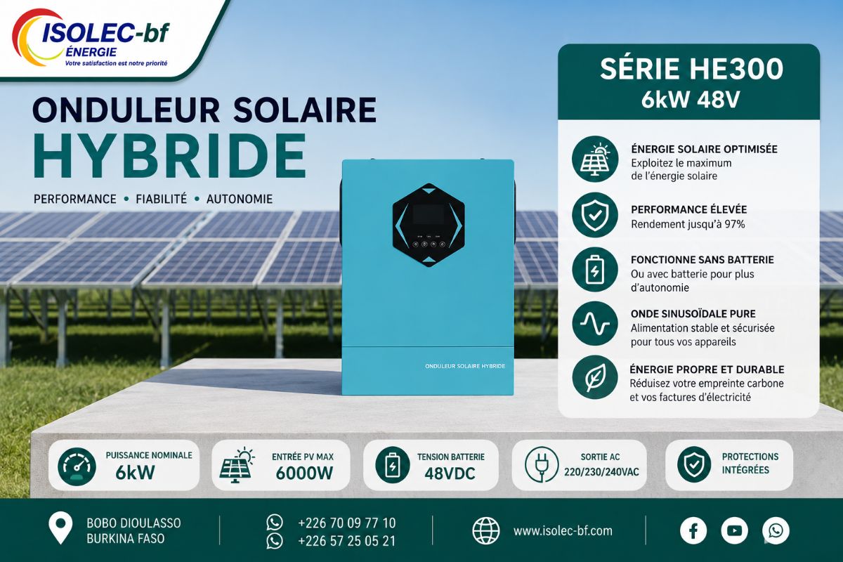 Onduleur hybride HE300-48v 6kW 7KVA