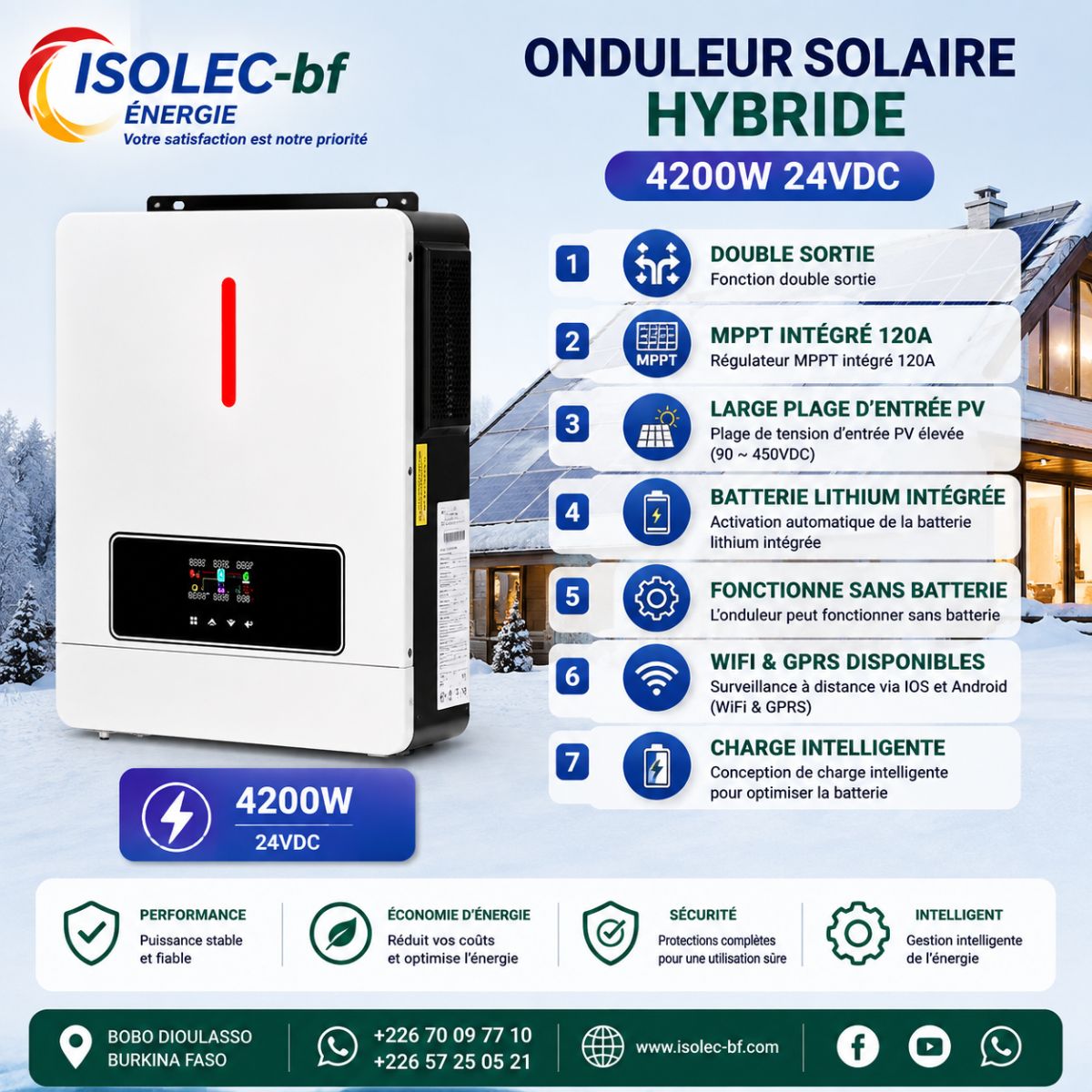 Onduleur hybride ECO 4,2KW 24V 2
