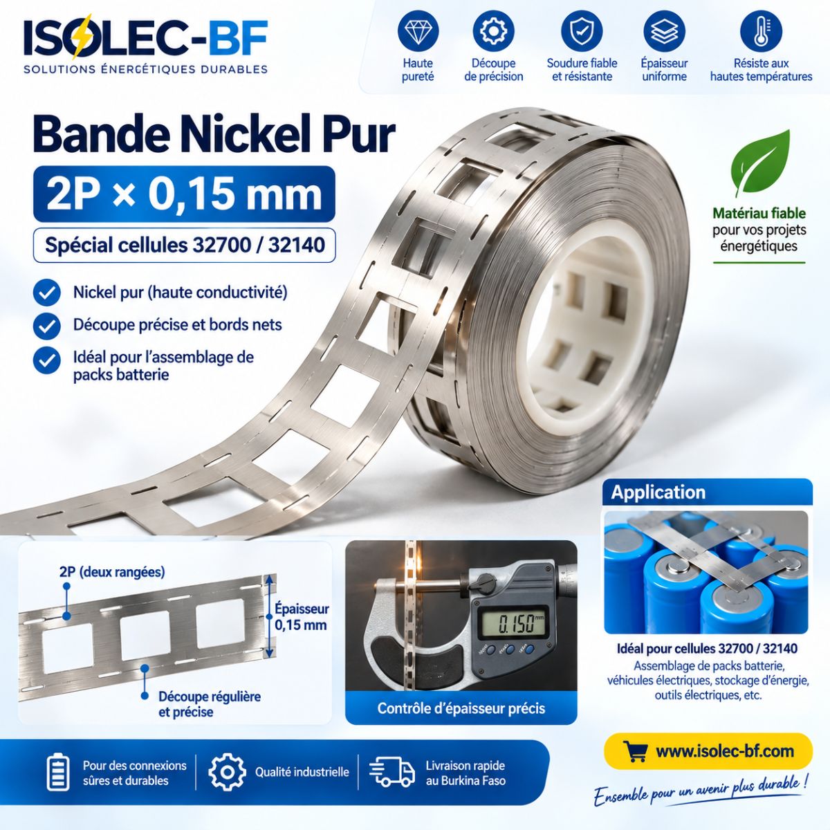 bande nickel pur 1m (0,15mmx2P) 32700/32140 2