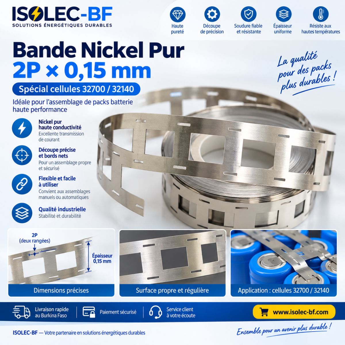 bande nickel pur 1m (0,15mmx2P) 32700/32140 3