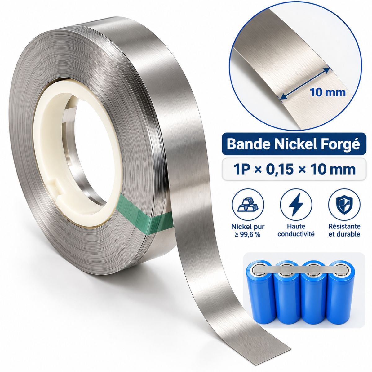 bande nickel forgé 1m * 1P (0,15X10mm)