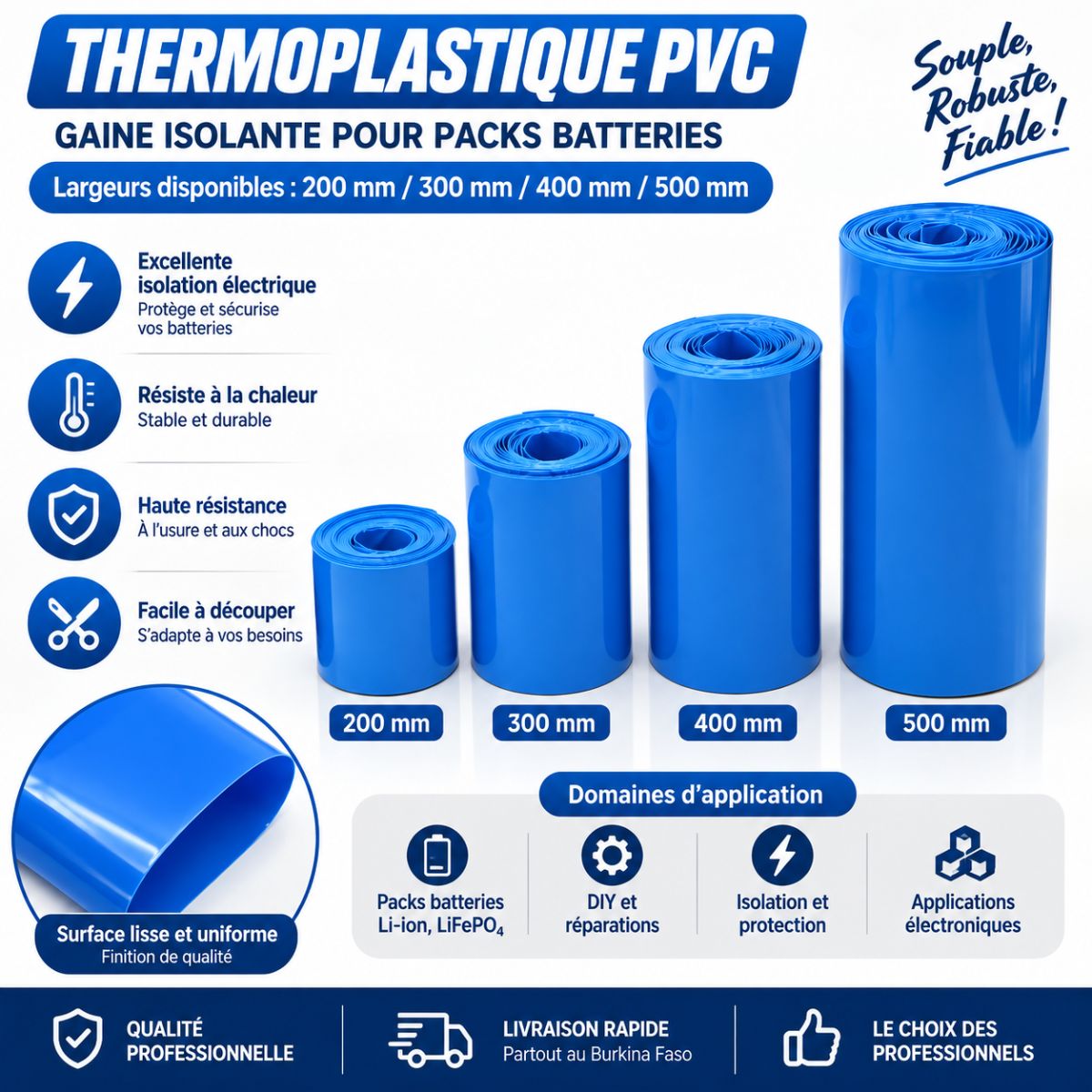 Bande thermo rétractable de 1mx20cmx0.02mm 2