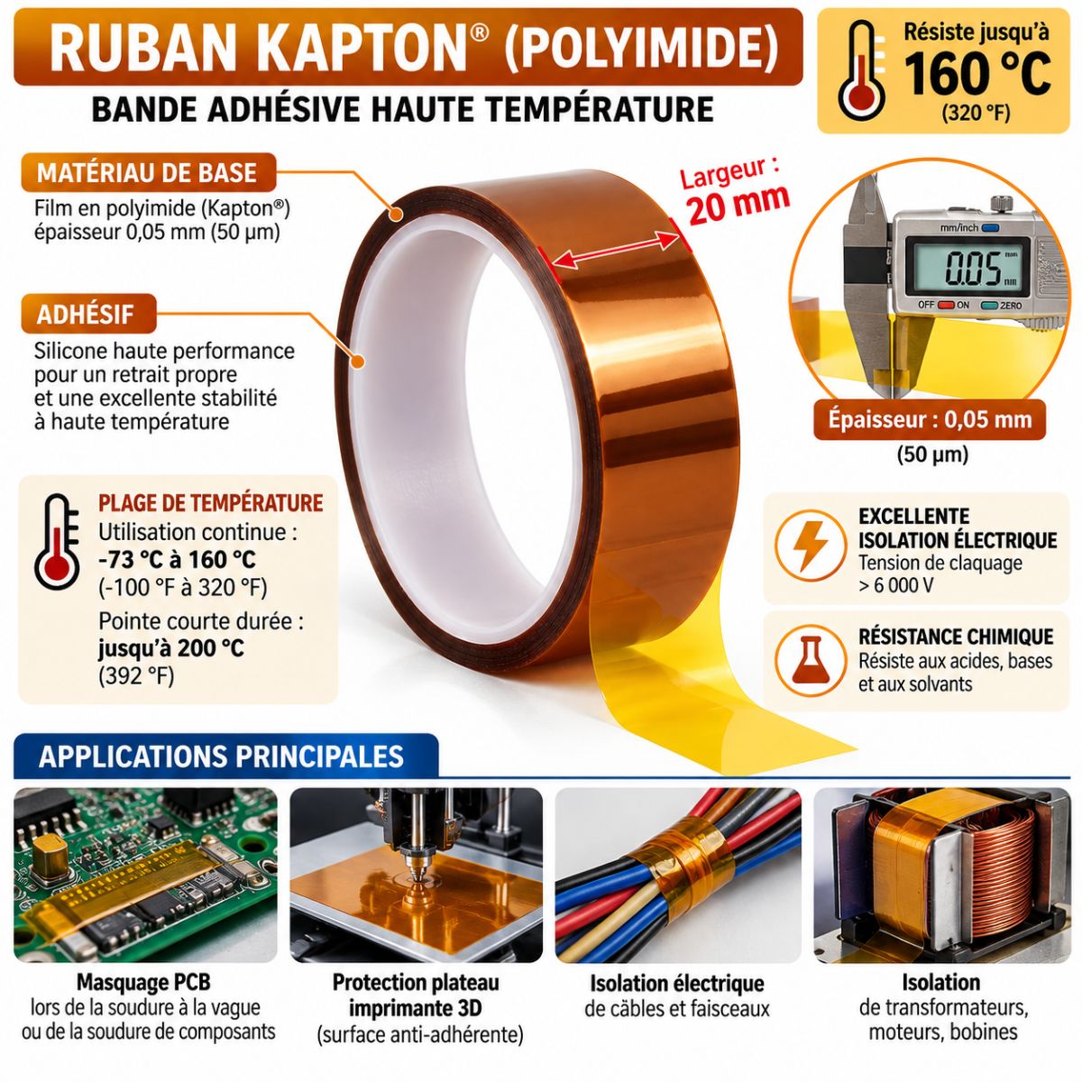 Bande -Ruban Scotch thermique 20mmx33m