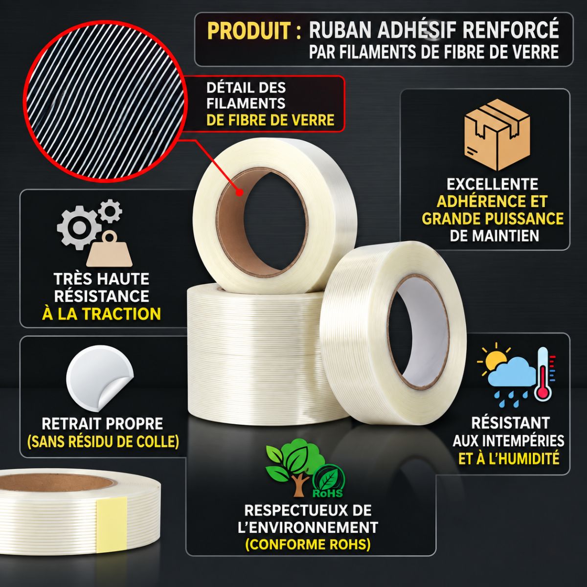 Ruban Scotch en résine 20mmx50m 2
