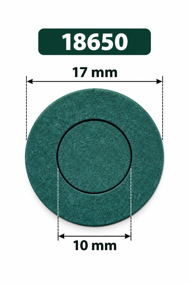 Joint isolant de pôle + cellule 18650