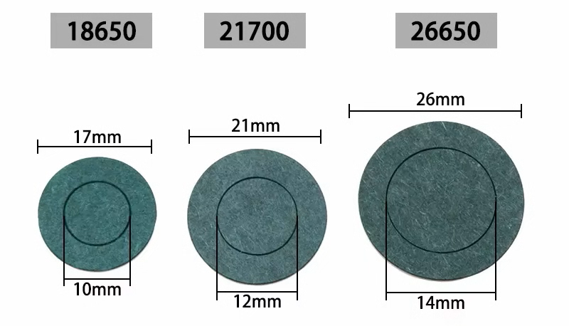Joint isolant de pôle + cellule 18650 3